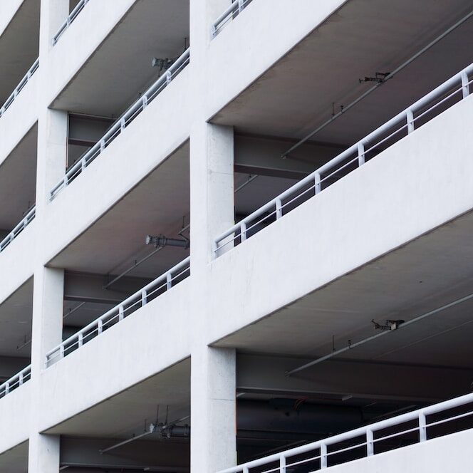 New white building with many balconies